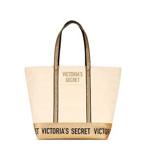 NWT Victoria’s Secret Gold Sparkle Tote